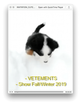 Vetements Fall 2018 Show E-Invitation